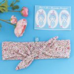 Rockabilly headband – white with tiny pink florals_1