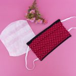 Red polka dot face mask. Cute statement mask.