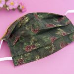 Super cute pine cone fabric. Face mask.