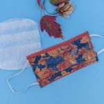 face mask with maple leaves