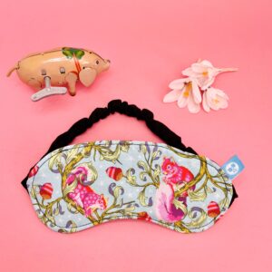 Sleep Mask with pink squirrels