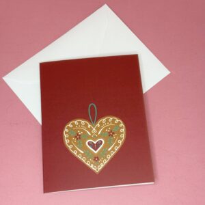 Red gingerbread heart – Holiday Card