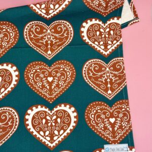 Lebkuchen Herzen - gingerbread hearts green - tea towel